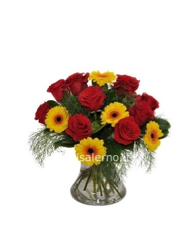 Bouquet di rose e gerbere vari colori