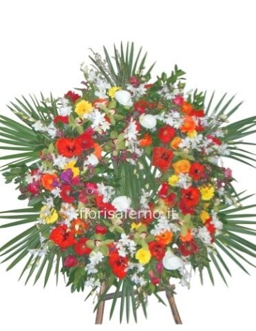 Corona funebre colorata