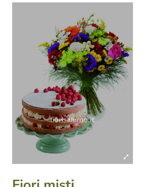 Fiori misti e torta crema e fragoline